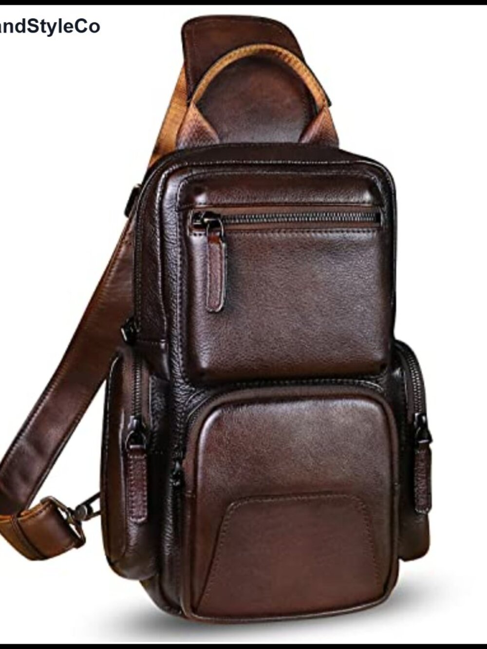 Genuine Leather Sling Bag Crossbody Handmade Vintage Chest Daypack Hiking
